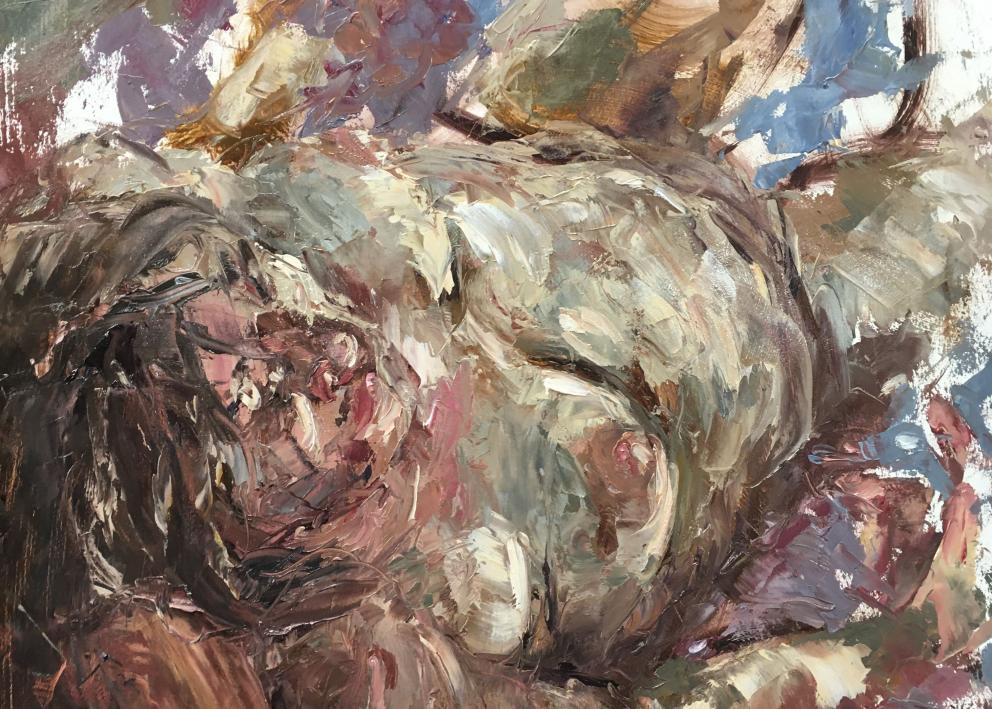 Painting of a reclined figure