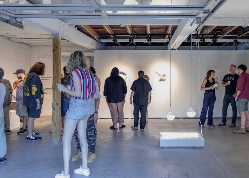 Opening crowd at Preservation of Bodies